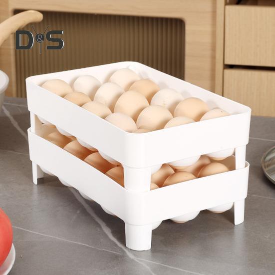 15-секционный ящик для хранения яиц, поддон для яиц в холодильнике, большая вместимость, высокая устойчивость, складной, экономящий место, органайзер для яиц в холодильнике
