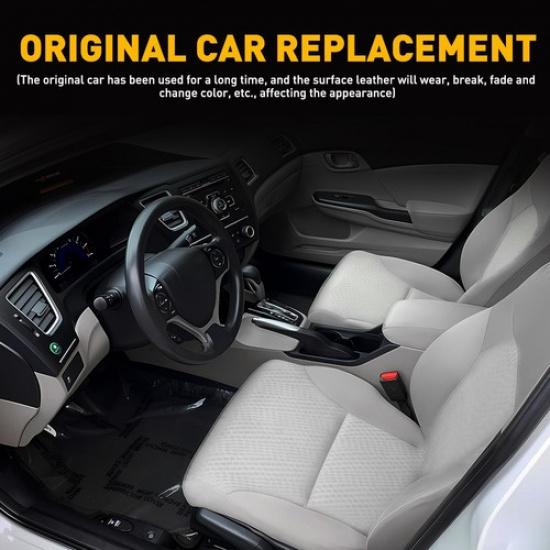 Кожаная крышка подлокотника консоли для Hyundai Sonata 2015- серый шов EXV