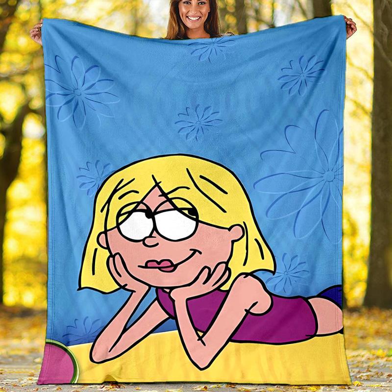 1pc Lizzie McGuire Y Sus Locuras1 Theme Blanket - Digital Print, Polyester, Cozy for All Seasons, Perfect for Outdoor, Camping, and Travel