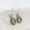 Natural Rose Quartz Earring, Oval Gemstone Earring, 925 Sterling Silver Earring, Gift for Girls, Capricorn Birthstone, Handmade Earring