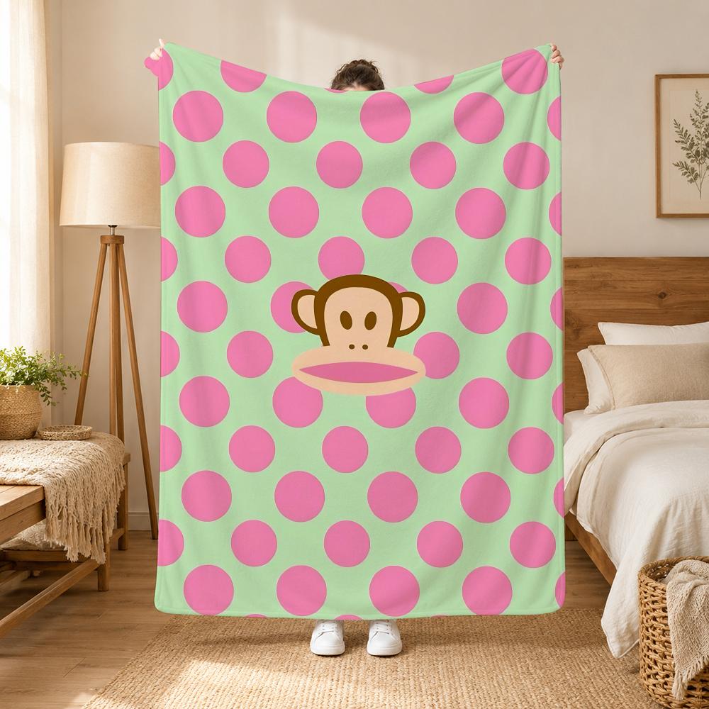 Julius the Monkey Character Throw 240g flannel blanket, suitable for sofas, beds, offices,  exquisite gift blankets