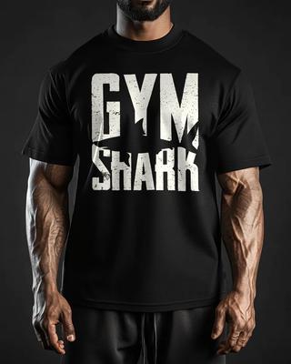 Мужская футболка из чистого хлопка Shark, спортивный повседневный крой, для фитнеса, мышц, черная - Мужская летняя хлопковая футболка с графическим принтом