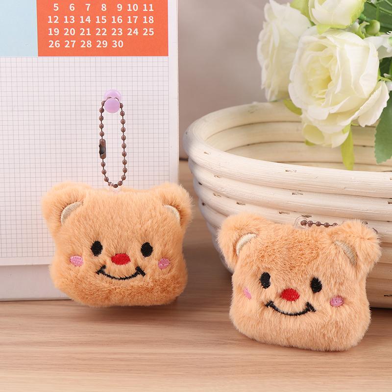 Милый плюшевый брелок в виде медведя-масла, мультяшная кукла, наклейка с именем, кулон, рюкзак, сумка, декор, брелок для ключей от машины