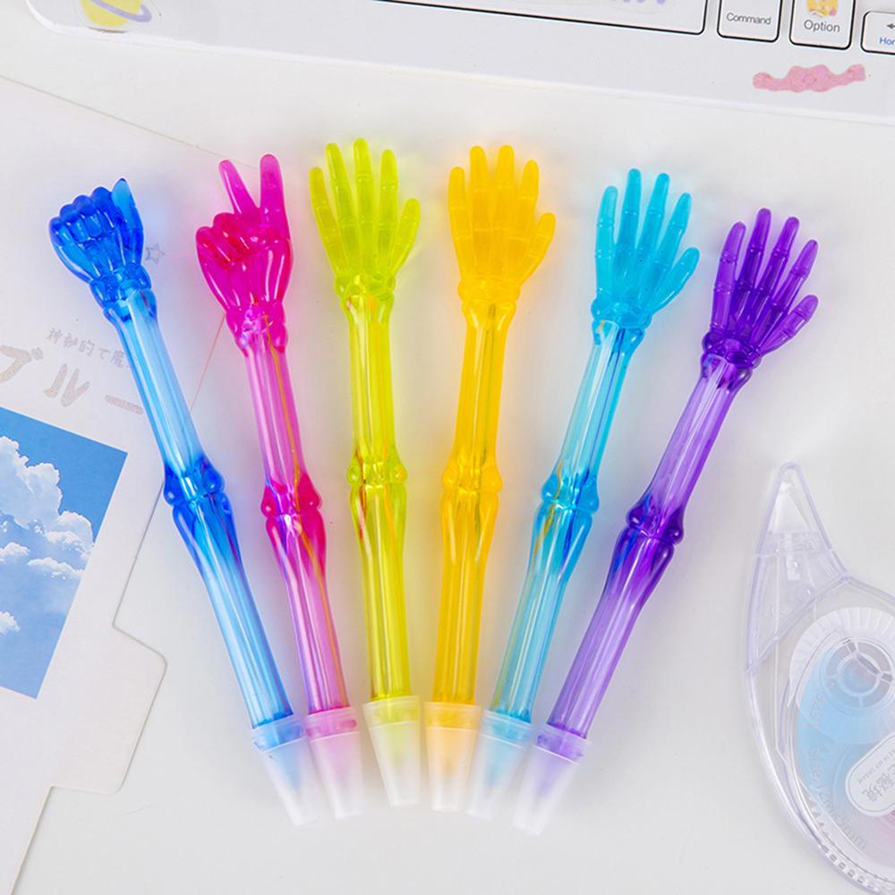 1 шт. Творческий Finger Bones Шариковая ручка Kawaii Камень Бумага Ножницы Шариковые ручки Канцелярские принадлежности Офис Школьные принадлежности Новинка Смешной