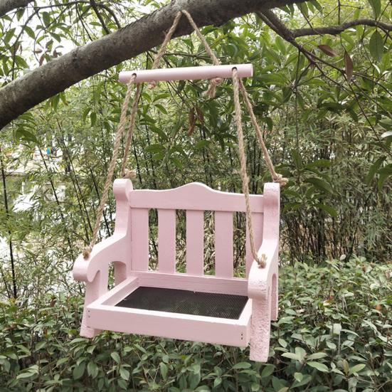 Кормушка для птиц в форме скамейки, многофункциональные товары для домашних животных, подвесная кормушка для птиц на качелях для сада