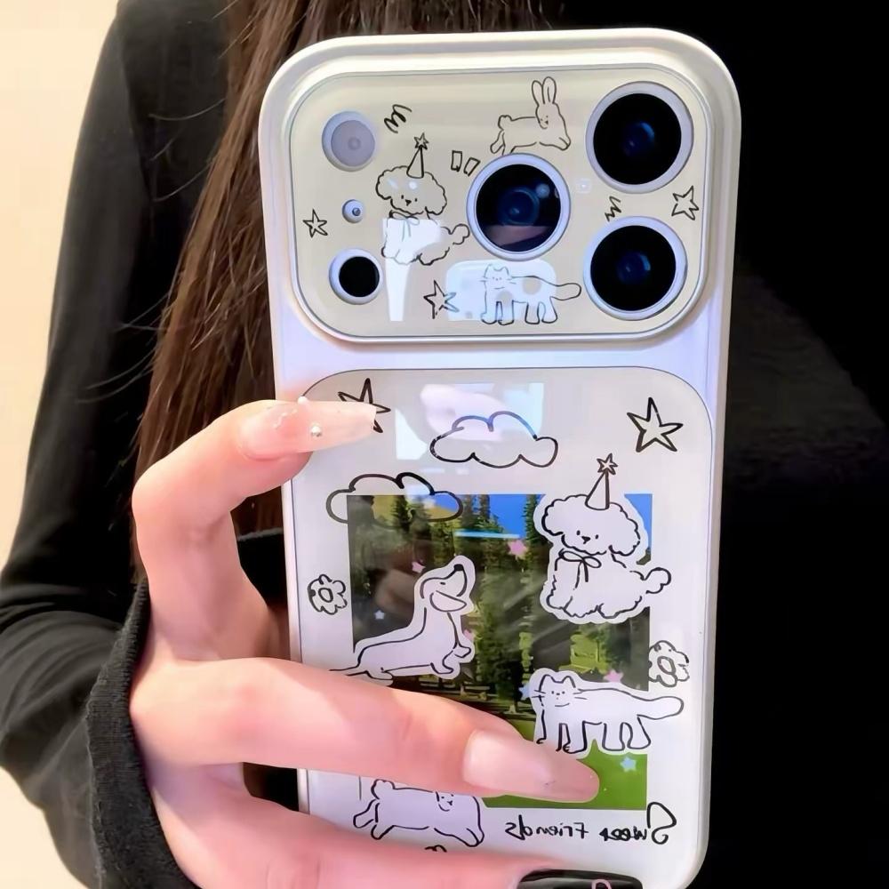 Милый мультяшный рисунок Трава Линия Животные Чехол для iPhone 17 Pro Max 16 Pro Новый корейский стиль Противоударный чехол для телефона