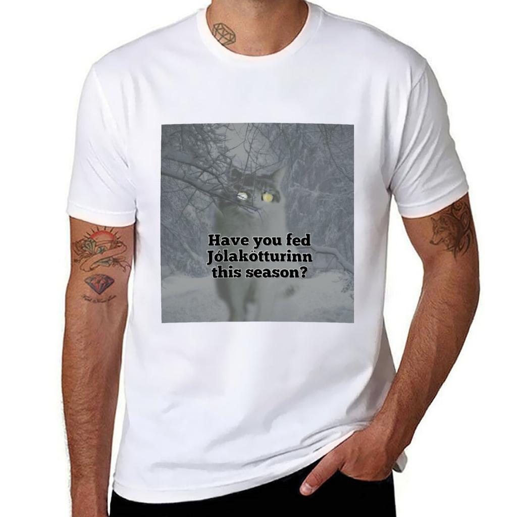 Yule Cat T-Shirt cotton t shirt man cotton t shirt pack funny t shirts cotton T-Shirt