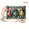 2D Flat Fashion Chicken Vintage Metal Tin Sign, Iron Wall Art Decor for Indoor Outdoor, Hanging Painting for Home Bedroom Office