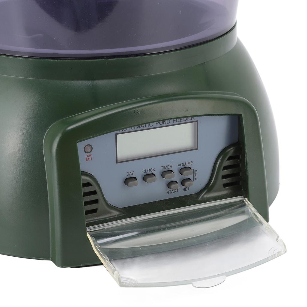 4.25L Automatic Pond Fish Feeder with Transparent Bucket LCD Screen Large Capacity Food Dispenser for Pond Aquarium