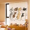 Ins Японский Стиль Милый Лечебный Кот Шторы На Липучках Кухня Раздел Спальня Ванная Комната Ткань Затенение Без Пробивки Милый