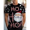 2025 Santa Claus 3D Printed T-Shirt Men’s Fashion Casual Short Sleeve Top Christmas Loose New Year Clothing
