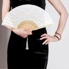 Tassel Pendent Folding Fan Fan Portable Chinese Fan Vintage Lace Handheld Fans  Decor