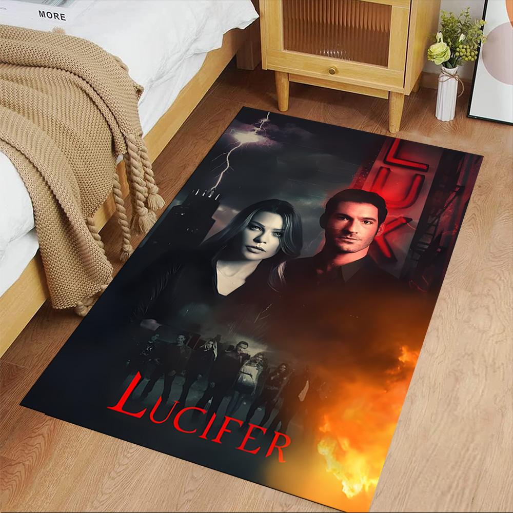 Lucifer Dark City Lights Floor Rug Office Rug Design for Foyer Playrooms Decorate room Balcony Antislip Carpet Decorate Offices Spiritual Gift