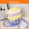 Милая форма торта Вышитый узор Детская наплечная сумка Дизайн с кулиской