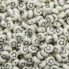 500Pcs Round Shape Acrylic Beads Spaced Smile Beads For Jewelry Making Craft Accessories