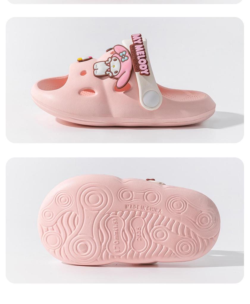 Детские летние шлепанцы Sanrio с мультяшным принтом, нескользящие, легкие, с мягкой подошвой