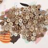 50pcs/bag New Dress Handmade Wooden Buttons Flower Pattern Sewing Scrapbooking