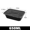 480/650/870ML Disposable Food Containers Black Kitchen Fridge Storage Box with Lids Leakproof Lunch Box for Fruit Salad Sandwich