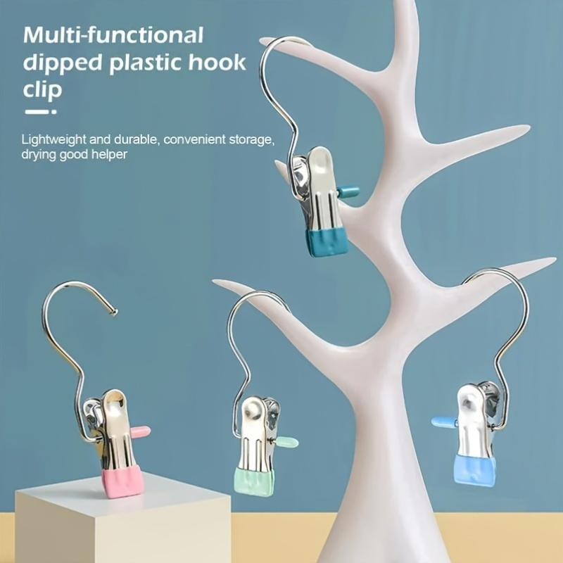 10pcs Metal Pants Hangers with Clips,Space-Saving Closet Organizer for Household Storage, Hat and Clothing Rack Accessories