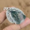 Wedding Gift For Her 925 Silver Natural Solar Moss Agate Gemstone Pendant