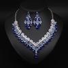 Crystal Rhinestone Necklace Earrings Set Banquet Dress Women'S Fashion Accessories