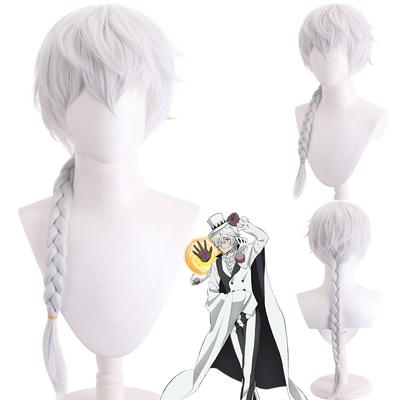 Парики для косплея 85 см, парик для косплея Николая Гоголя, аниме Бунго, бродячие собаки 4, парик Николая Гоголя, светло-голубая коса, термостойкие парики из волос