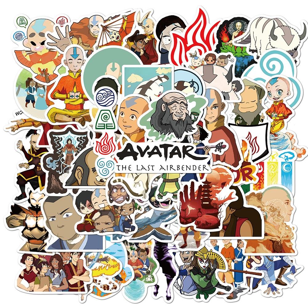 50PCS Cartoon TV Avatar The Las Airbender Stickers Skateboard Guitar Suitcase DIY Decals Stickers