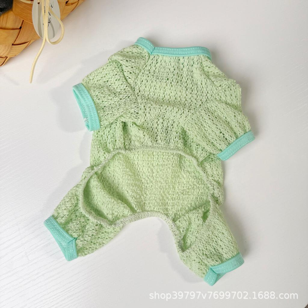 Dog Four-legged Clothing Spring and Summer Thin Breathable Hollow Pet Clothing Cat Clothes Than Bear Teddy Ragdoll Cat