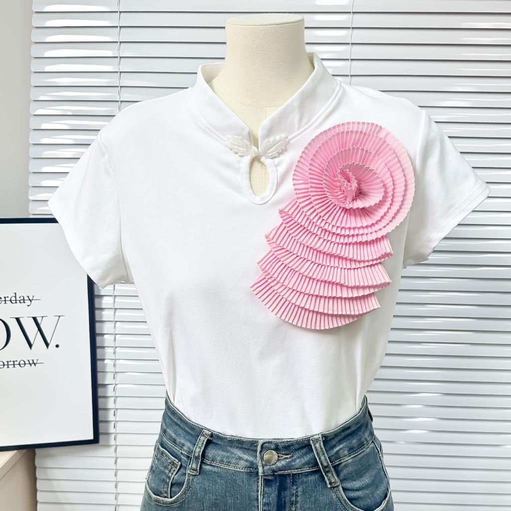 Нежный многоцветный шифоновый цветок многослойная плиссированная тканевая наклейка крафт цветок свадебное платье платье топ декоративные аксессуары