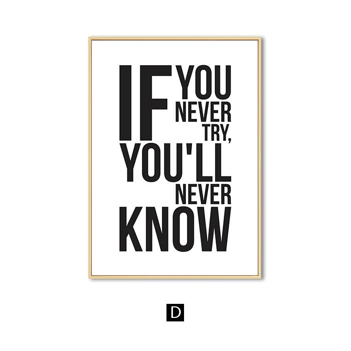 Современные мотивационные черно-белые цитаты, холст, живопись, минималистичные настенные художественные постеры и принты, декоративная картина для гостиной