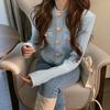 Elegant OL Long Sleeve O Neck Women Sweaters Autumn Winter Button Korean Fashion Cropped Cardigan Suéteres