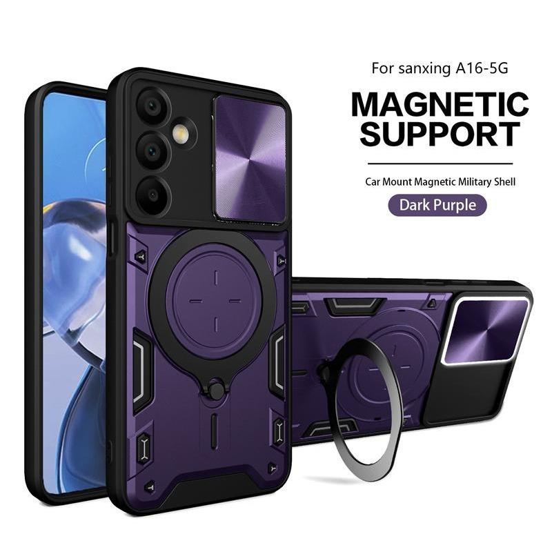 For Samsung A16 A26 A36 A56 5G Case Slide Lens Protect Armor Shockproof Phone Case Coque For Galaxy A16 5G Ring Holder Cover
