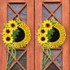 Bee Festival Simulation Sunflower Wreath Decoration Wall Hanging Garden Clip Sunflower Wooden Door Hanging Props