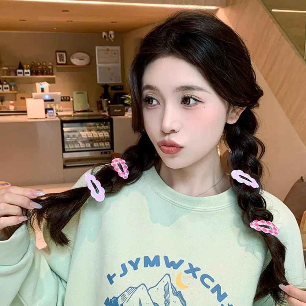 Candy Color Plaid Hair Clip Zinc Zinc Alloy Korean Style Hairpin Gifts Cloud Hair Clip Daily