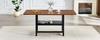 Rectangular Dining Table in Industrial Design in Walnut Color, 160×90×76 cm, for 4–6 People, with Multifunctional Shelf and Black Metal Legs.