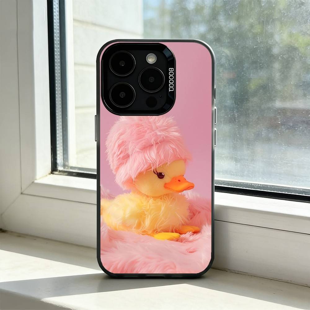 Милый Мультяшный D-Утенок Чехол для Телефона Для iPhone 17,16,15,14,13,12,11 Plus,Pro Max,XS,Красочный Серебристый Чехол для Телефона Funda Cover