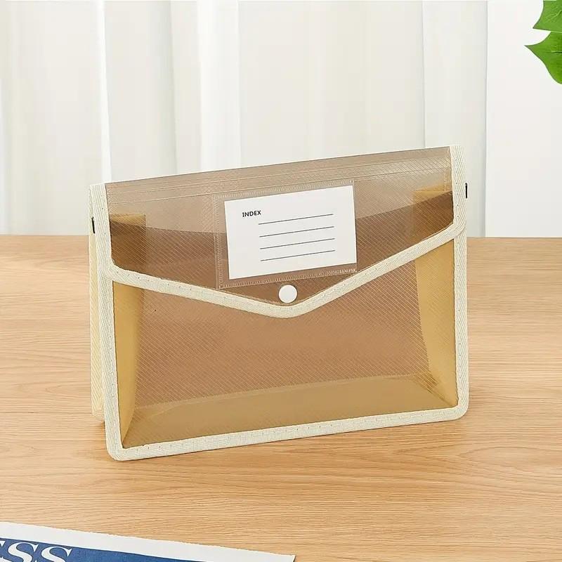 Прозрачная водонепроницаемая папка-конверт формата А4 на кнопке - Черная папка для документов