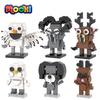 MOOXI MOC Горячая Игра Ужасов 99 Ночей Фигурка Животное Олень Сова Коза Модель Конструктор Игрушка Для Ребенка Взрослого Кирпичик Подарок На День Рождения