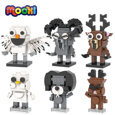 MOOXI MOC Горячая Игра Ужасов 99 Ночей Фигурка Животное Олень Сова Коза Модель Конструктор Игрушка Для Ребенка Взрослого Кирпичик Подарок На День Рождения