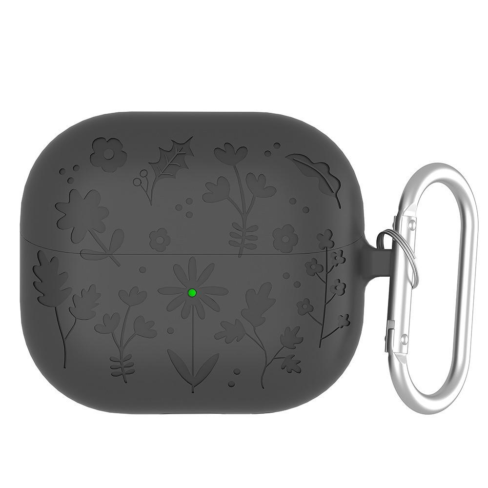 Силиконовый чехол для наушников с резным рисунком цветов для Samsung Galaxy Buds 3/3 Pro