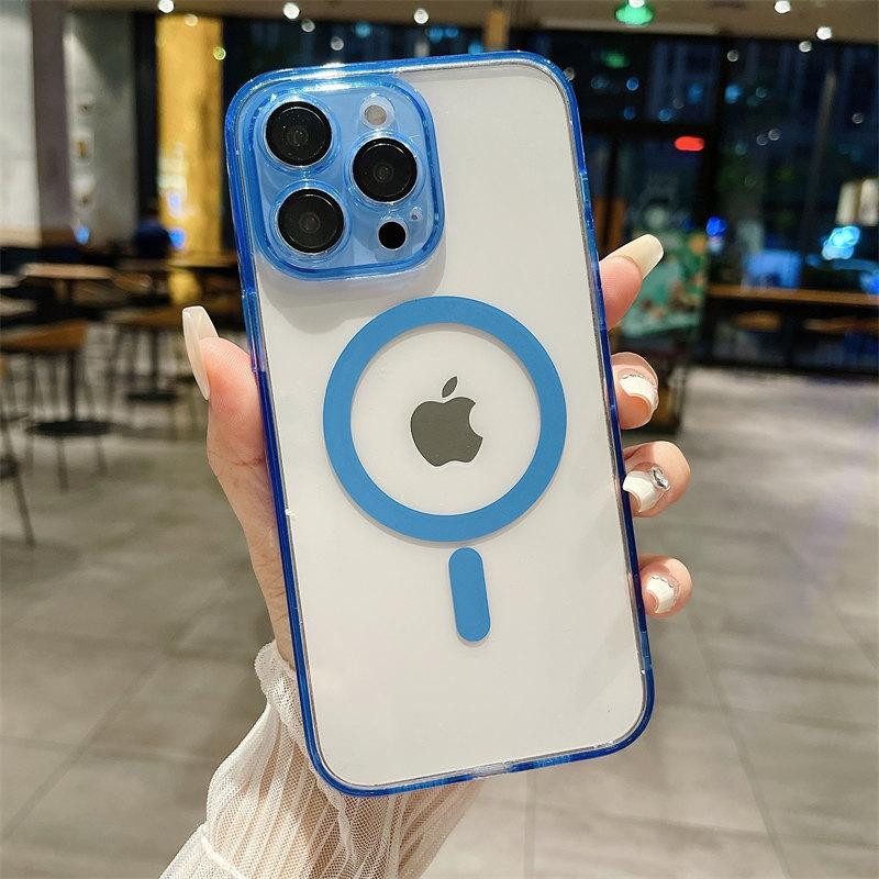 Роскошный прозрачный магнитный чехол для линз с диафрагмой и беспроводной зарядкой для iPhone 14 13 12 11 Pro Max, универсальный защитный чехол от падения