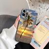 Чехол для телефона iPhone 11 12 13 Pro 2022 7 8 SE XR XS Max 5 5S 6 6s Plus, мягкий силиконовый чехол, летний чехол с морскими пальмами