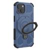 For iPhone 15 Magnetic Case Rotating Metal Kickstand Shockproof PC+TPU Phone Back Cover