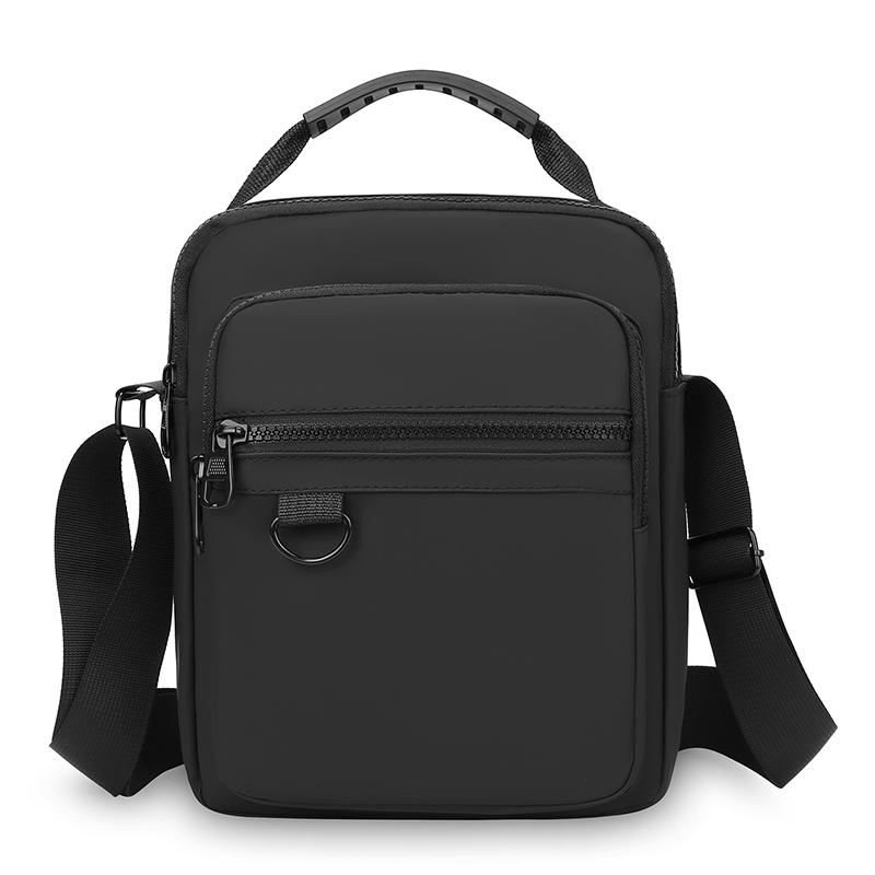 Men's Casual Messenger Sling - Small Oxford Crossbody Bag with Multiple Zipper Pockets