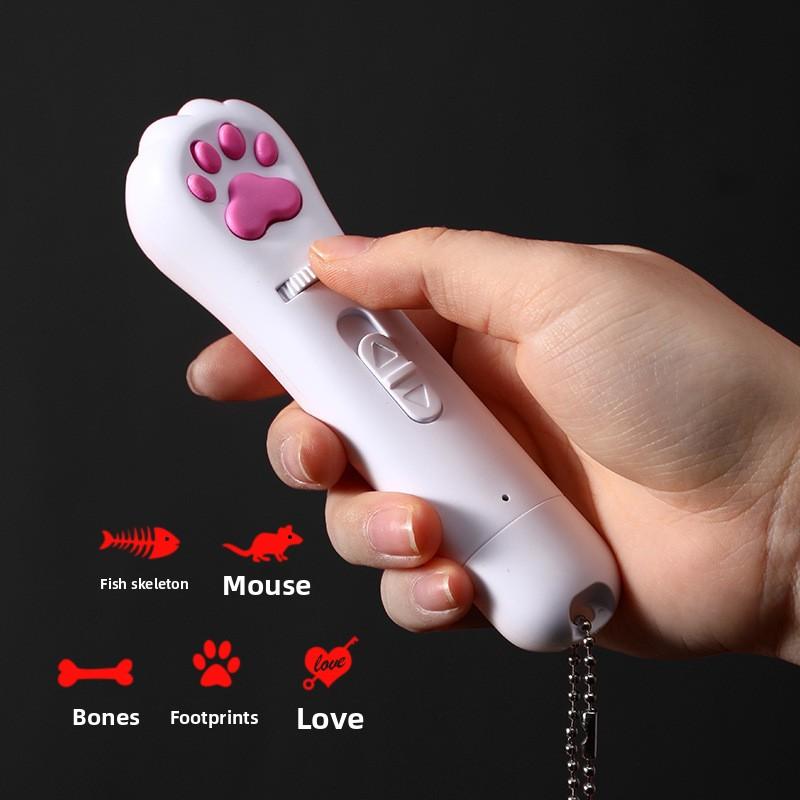 USB Charging Laser Cat Toy, Multi-pattern Cat Paw Print Cat Toy, Infrared Projection Cat Pen