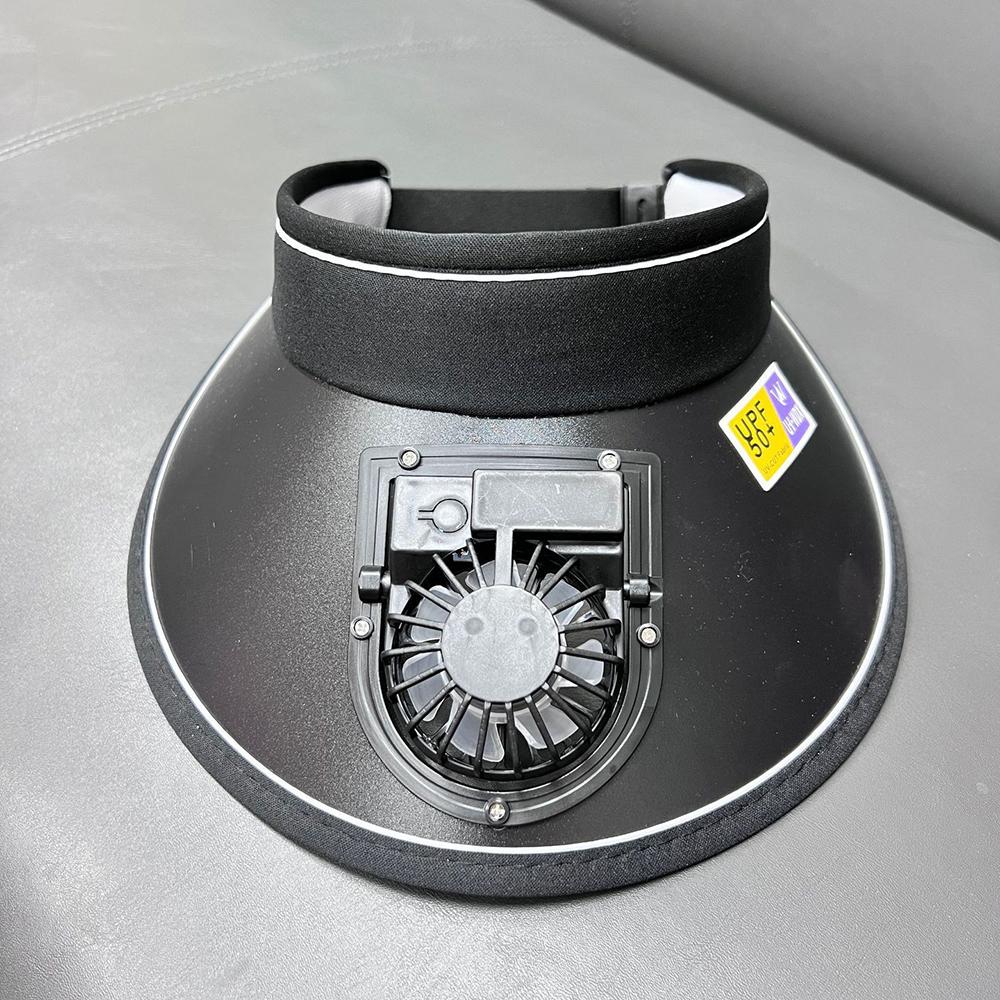 Fashion Outdoor Sun Protection Hat Summer Large Brim USB Charging Fan Sun Visor for Men and Women