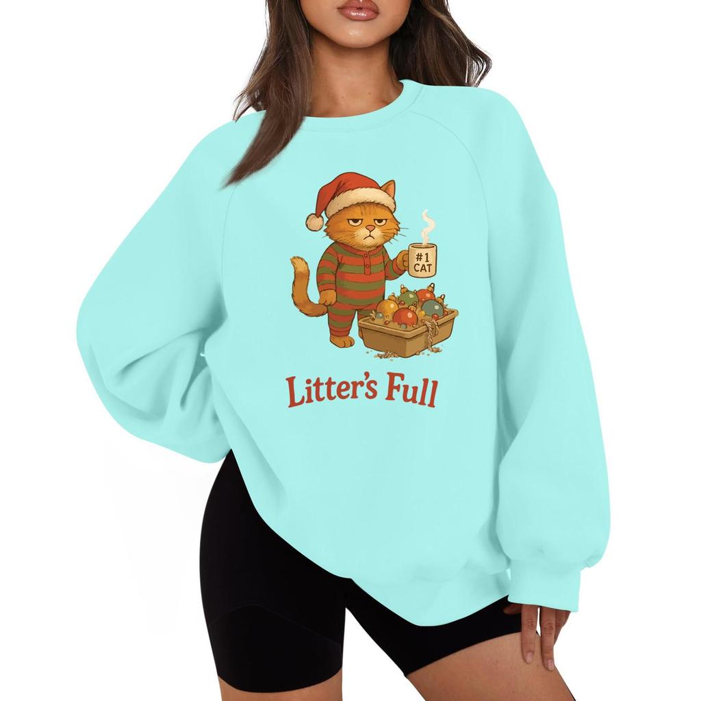 Women's Casual Fashion Solid Color Round Neck Raglan Long Sleeve Sweatshirt Top