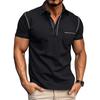 Summer European And American Men's Short Sleeved Men's Lapel T-shirt Color Blocking Top