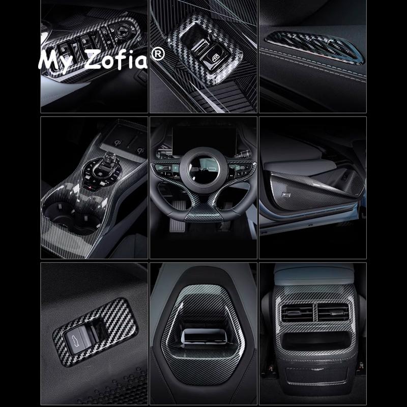 Для BYD Seal EV 2023 2024 2025 ABS Углеродное волокно Панель крышки бокса для хранения ручки переключения передач на центральной консоли Декоративные наклейки Аксессуары