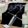 Viking Norse Mythology Fenrir Crow BlanketFlannel Throw Blanket for Home Bedroom Bed Sofa Picnic Office Hiking Leisure Nap Gift